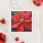 Rote Weihnachtsstern-Weihnachtsblume gemalt Serviette (Beispiel)