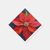 Rote Weihnachtsstern-Weihnachtsblume gemalt Serviette (Ecke)