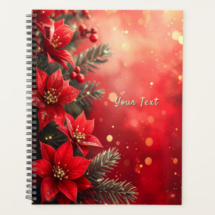 Rote Weihnachtssterne und Beeren Planer