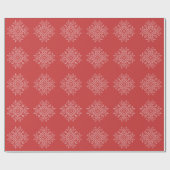 Rote Weihnachtsstickereikunst Snowflake Saison Geschenkpapier (Flach)