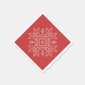 Rote Weihnachtsstickereikunst Snowflake Saison Serviette (Ecke)