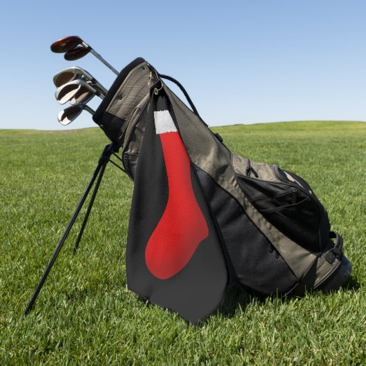 Rote WeihnachtsStrumpf-Beschreibung Golfhandtuch (Gras)