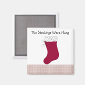 Rote Weihnachtsstrumpf Magnet (Vorderseite/Rückseite)