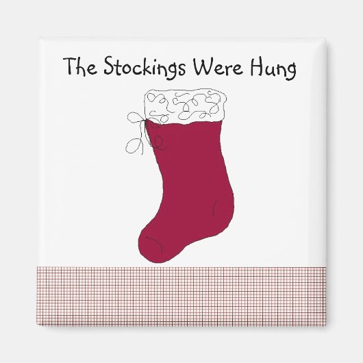Rote Weihnachtsstrumpf Magnet (Vorne)