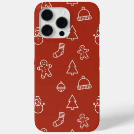 Rote Weihnachtstextur mit festlichen Elementen Case-Mate iPhone Hülle