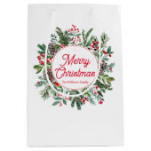 Rote Weihnachtsweiden, Aquarell Mittlere Geschenktüte (Vorderseite)