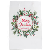 Rote Weihnachtsweiden, Aquarell Mittlere Geschenktüte (Rückseite)