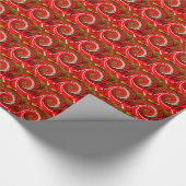 Rote Weihnachtswirbel Festkunst Geschenkpapier (Ecke)