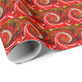 Rote Weihnachtswirbel Festkunst Geschenkpapier (Rolleneckpunkt)