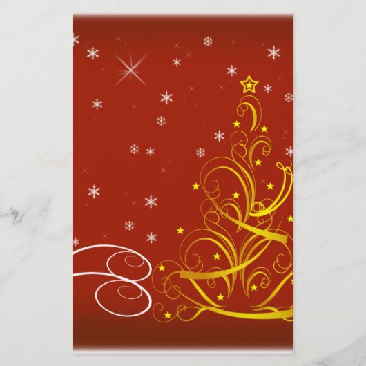 Rote Weihnachtszeit Briefpapier (Vorderseite)