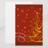 Rote Weihnachtszeit Briefpapier (Vorne/Hinten)