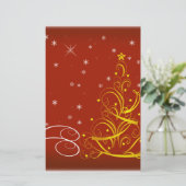 Rote Weihnachtszeit Briefpapier (Stehend Vorderseite)