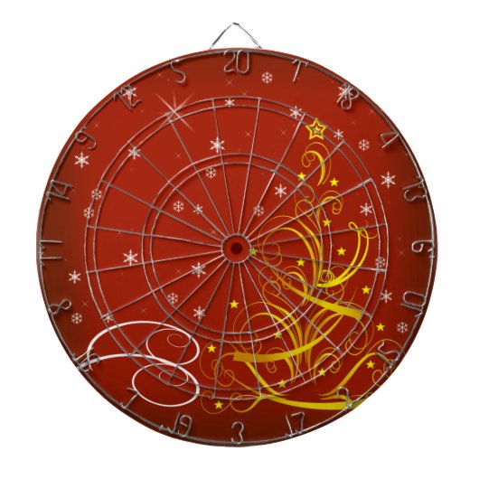 Rote Weihnachtszeit Dartscheibe (vorne)