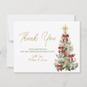 Rote Weihnachtszeit - die Saison, um zu heiraten - Dankeskarte