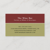 Rote Weinberge, Van Gogh, Bar/Weinkeller Visitenkarte (Rückseite)