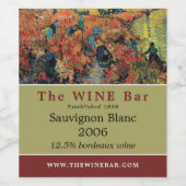 Rote Weinberge, Van Gogh, Bar/Weinkeller Weinetikett (Einzelnes Label)