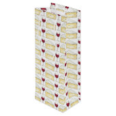 Rote Weine Weinglas und Brikenkäse Geschenktüte Für Weinflaschen (Rückseite Schrägansicht)