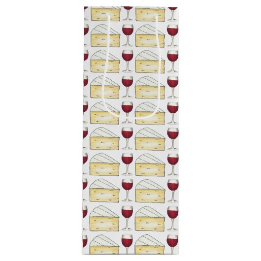 Rote Weine Weinglas und Brikenkäse Geschenktüte Für Weinflaschen (Vorderseite)