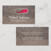 Rote Weinflasche auf der Seite Visitenkarte (Vorne/Hinten)