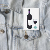 Rote Weinflasche und Glas Button (Insitu)