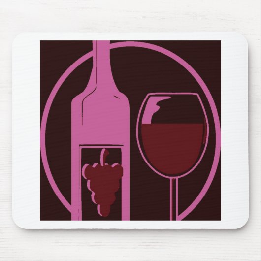 Rote Weinflasche und Glas Mousepad (Vorne)