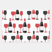Rote Weinflaschen Geschenkpapier Set (Vorderseite 2)