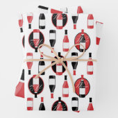 Rote Weinflaschen Geschenkpapier Set (Beispiel)