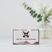 Rote Weinflaschen | Marmormetall - Grenze Visitenkarte (Stehend Vorderseite)