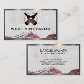 Rote Weinflaschen | Marmormetall - Grenze Visitenkarte (Vorne/Hinten)