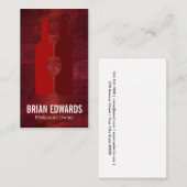 Rote Weinflaschen und Klasse | Rote Textur Visitenkarte (Vorne/Hinten)