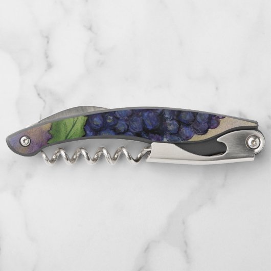 Rote Weintrauben Art Custom Design Korkenzieher (Rückseite)