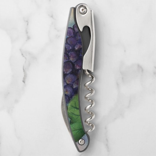 Rote Weintrauben Art Custom Design Korkenzieher (Rückseite)