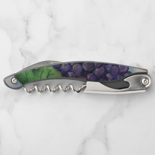 Rote Weintrauben Art Custom Design Korkenzieher (Rückseite)