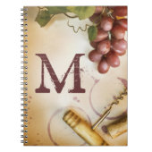Rote Weintrauben Cork Monogram Erstnotiz Buch (Vorderseite)