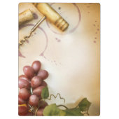 Rote Weintrauben Cork Monogram Initial Clip Board Klemmbrett (Rückseite)