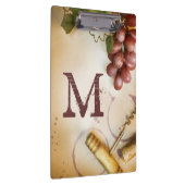 Rote Weintrauben Cork Monogram Initial Clip Board Klemmbrett (Rechts)