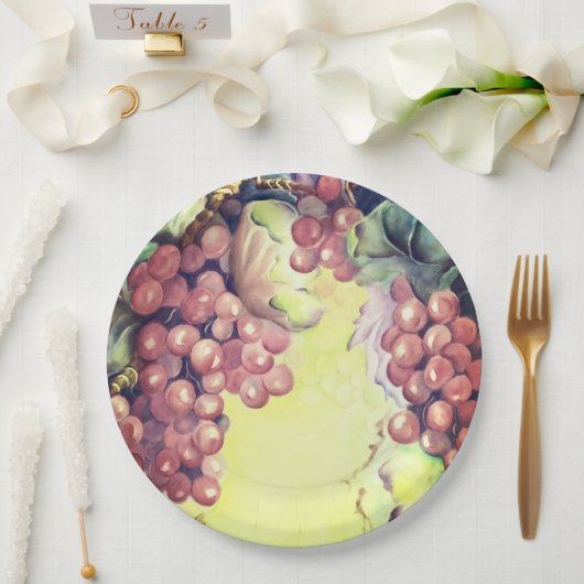Rote Weintrauben für Weinfeiern Pappteller (Hochzeit)