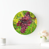 Rote Weintrauben Große Wanduhr (Zuhause)