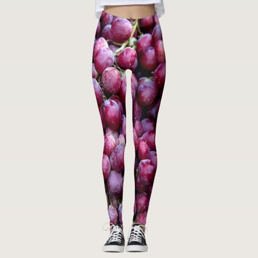Rote Weintrauben: Lusziger Hintergrund. Leggings (Vorderseite)