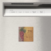 Rote Weintrauben mit Zitat aus dem Weinanbau Magnet (In Situ (Geschirrspüler))