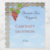 Rote Weintrauben Weinetikett (Einzelnes Label)