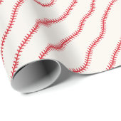 Rote weiße Baseballstiche Sportmuster Geschenkpapier (Rolleneckpunkt)