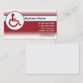 Rote weiße behinderte Symbol-Visitenkarten Visitenkarte (Vorne/Hinten)