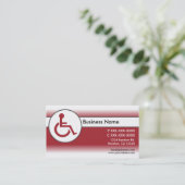 Rote weiße behinderte Symbol-Visitenkarten Visitenkarte (Stehend Vorderseite)