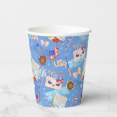 ROTE WEISSE BLAU 4. JULI-PUNKTE PAPPBECHER (Rückseite)