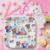 ROTE WEISSE BLAU 4. JULI-PUNKTE PAPPTELLER (Party)