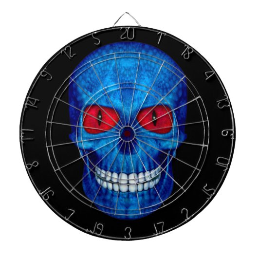 Rote weiße Blau USA-Zombie-Schädel-KäfigDartboards Dartscheibe (vorne)