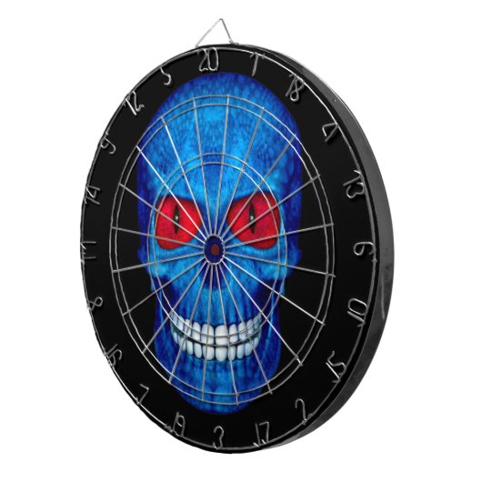 Rote weiße Blau USA-Zombie-Schädel-KäfigDartboards Dartscheibe (Vorderseite rechts)