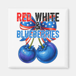 Rote Weiße Blaubeeren Lustig Patriotisch Retro Usa Magnet