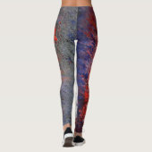 Rote weiße blaue abstrakte Leggings (Rückseite)